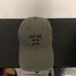 Otto Military Green Adjustable "Don't Tell Me To Smile" Baseball Hat Cap
